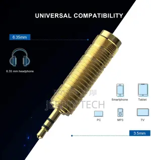 Headphone Adapter 6.35mm (1/4 Inch) Male to 3.5mm (1/8 Inch)