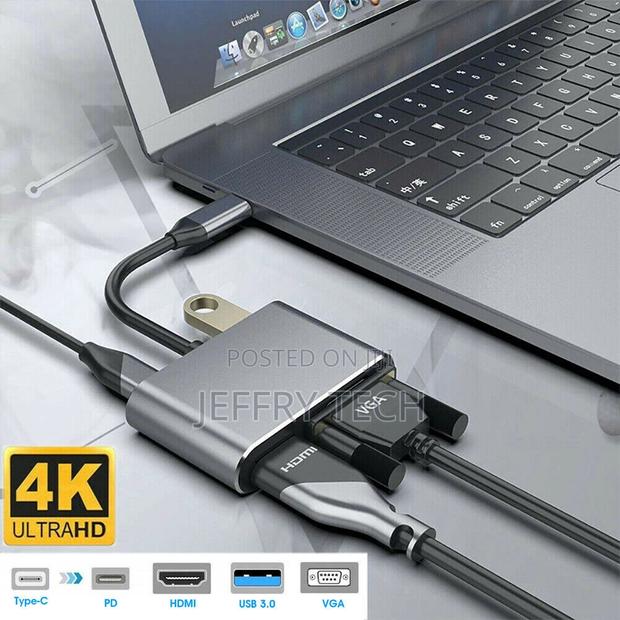 4 in 1 Type-C Hub Adapter to HDMI/VGA/USB/USB-C 4K Audio Con - thumbnail 3