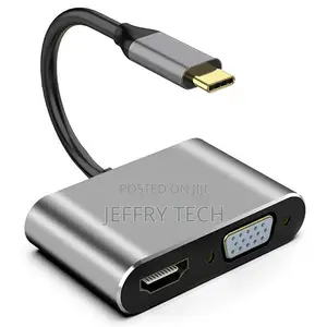 4 in 1 Type-C Hub Adapter to HDMI/VGA/USB/USB-C 4K Audio Con