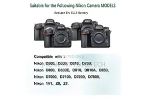 Dummy Battery and Adapter Nikon en-El15 Battery Dc Coupler