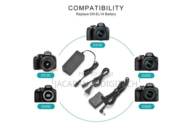 Dummy Battery and Adapter Nikon en-El14 Battery Dc Coupler