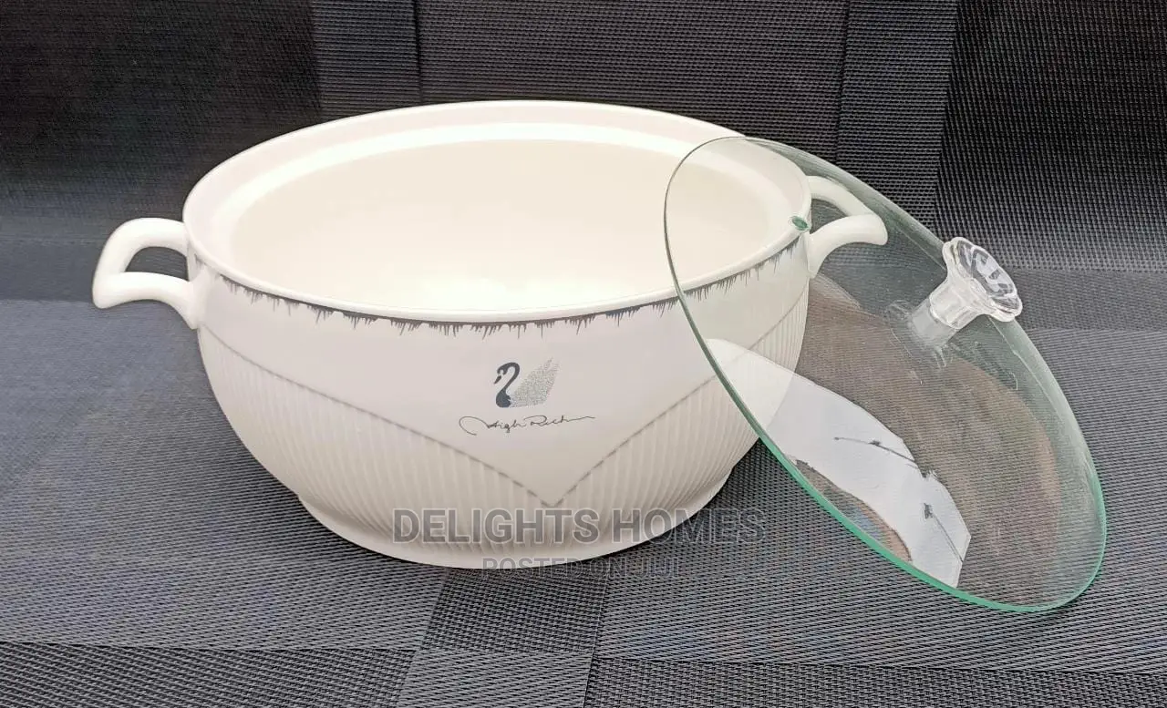 *3pc Ceramic Serving Bowls With Glass Lids