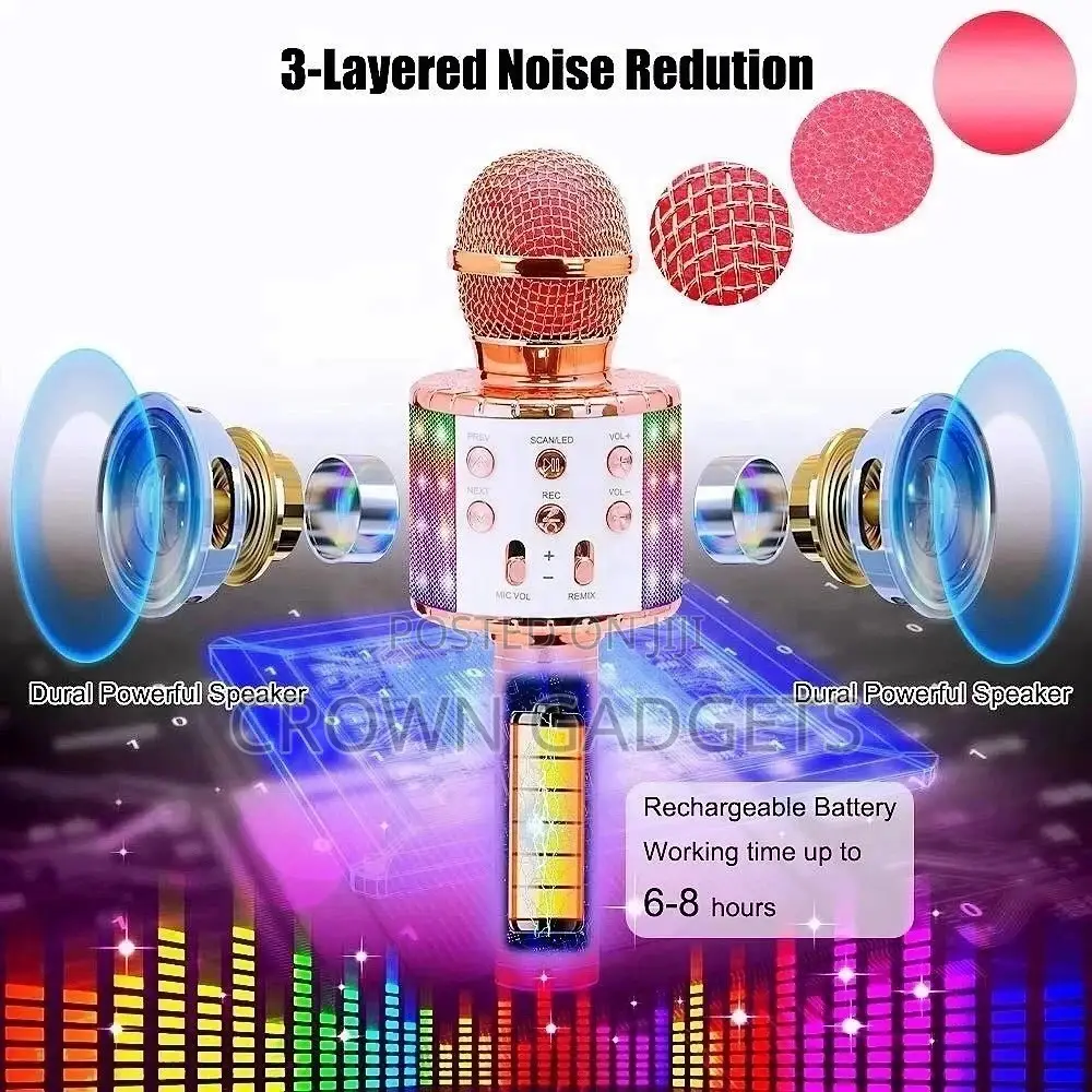 Portable Wireless Karaoke Microphone Stereo Bluetooth Speake