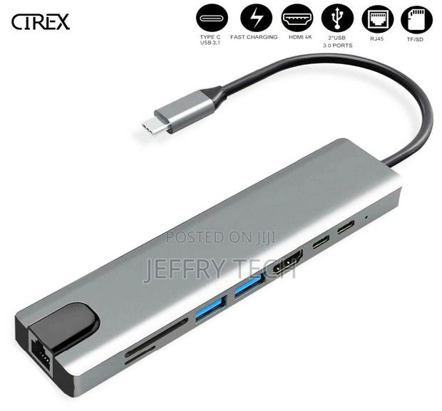 (8in1) USB C Hub Type-C to USB 3.0 4K HDMI Sd/Tf Pd Port