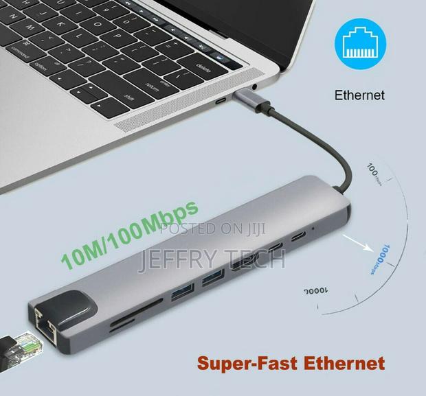 (8in1) USB C Hub Type-C to USB 3.0 4K HDMI Sd/Tf Pd Port - thumbnail 4