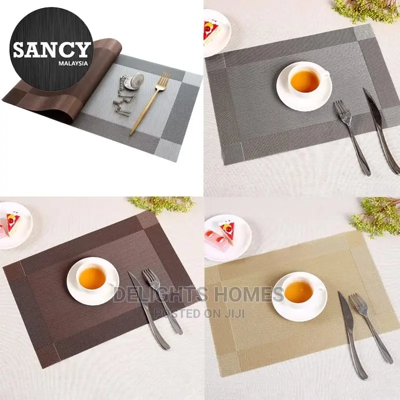 *Quality Plastic Waterproof Placemats 6pcs