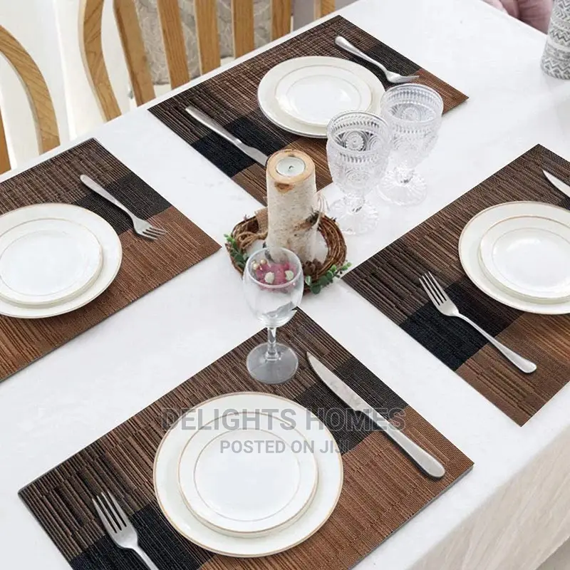 *Quality Plastic Waterproof Placemats 6pcs