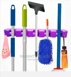 Wall Mount Heavy Duty Mop and Broom Holder Organizer