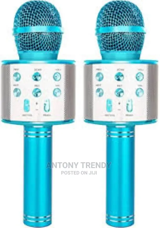 1 Pc Colour Blue Karaoke Microphone – Mic Speaker for Singi