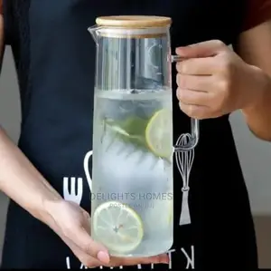 *Glass Jug With Bamboo Lid
