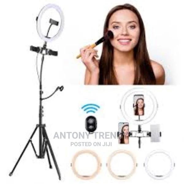Phone Camera Compatible10" Ring Light With Stand and Phone - main view