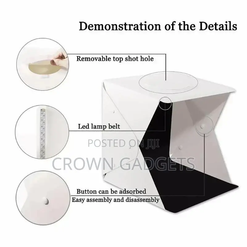 16 Inch, 40 X 40 X 40cm 70 LED Foldable Portable