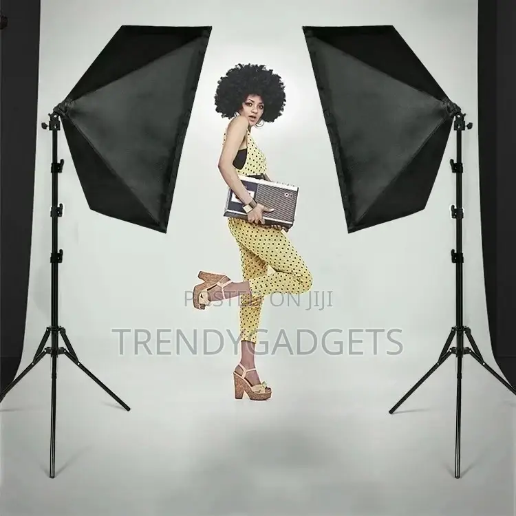 Photo Softbox Studio Lighting Kit 4-Socket E27 Holder+Stand