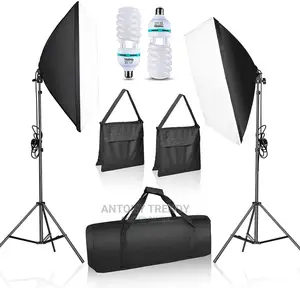 Generic 2x 500W Photo Video Studio E27 Lamp Softbox Light St