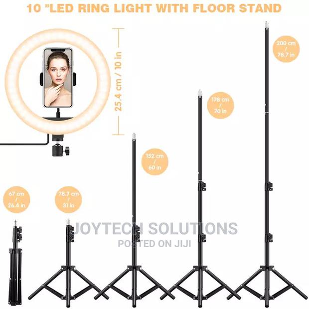 Ring Light 10 Inches With Remote Shutter and Two Meter Tripd - thumbnail 2