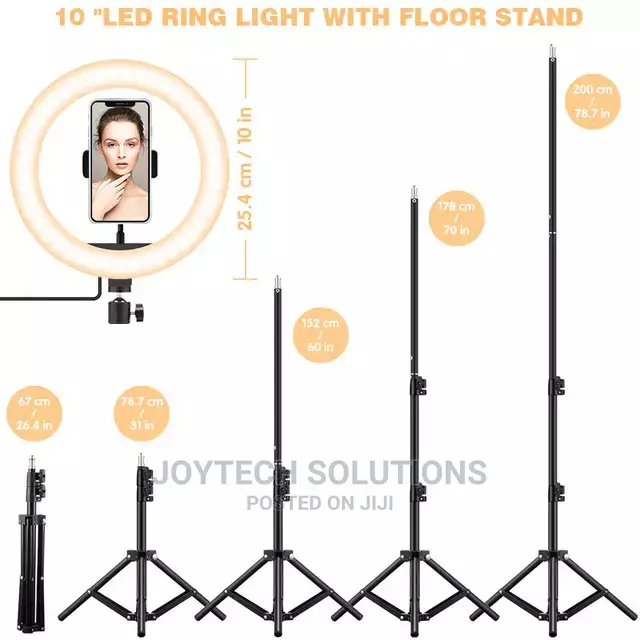 Ring Light 10 Inches With Remote Shutter and Two Meter Tripd
