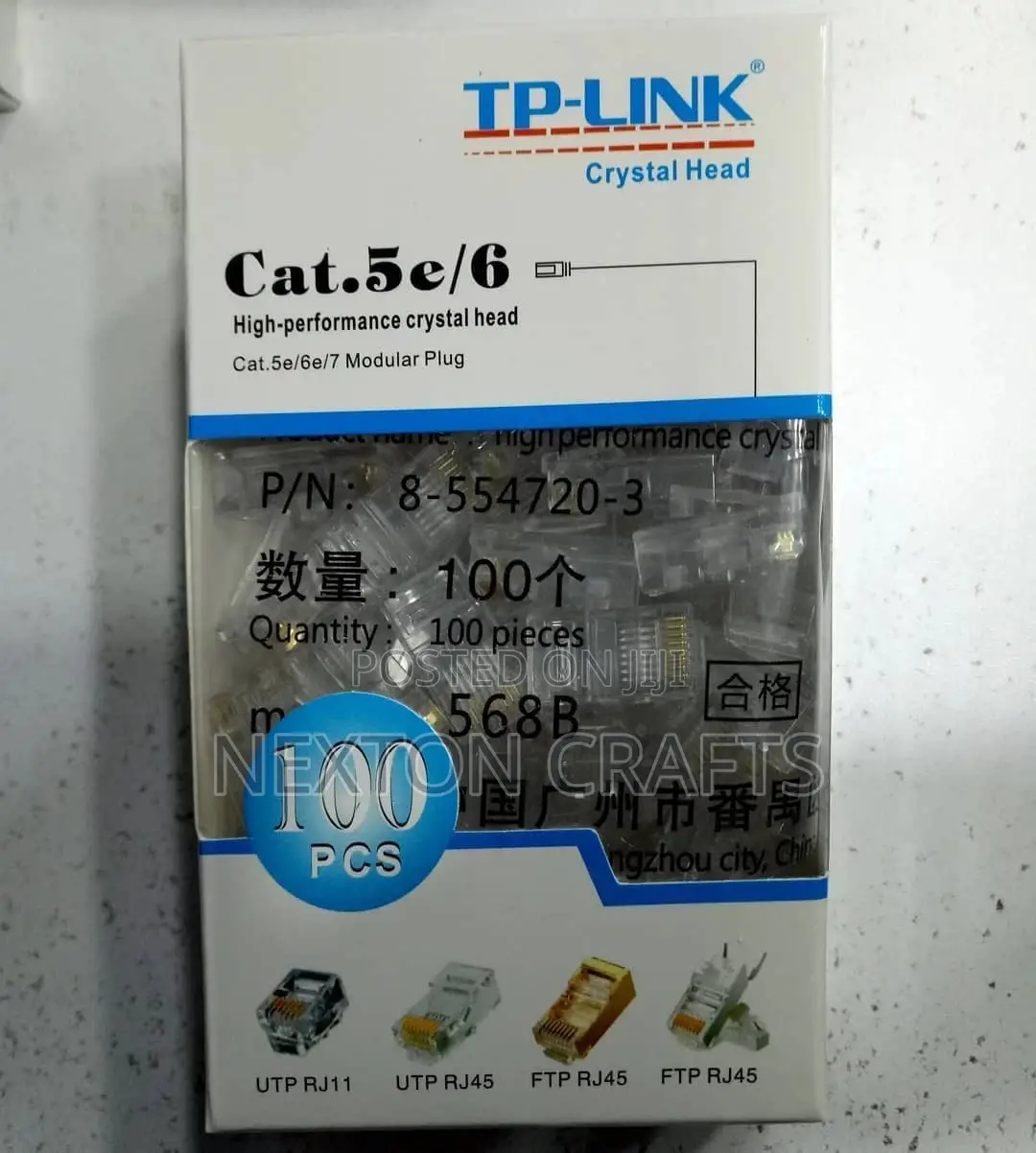 Cat6 RJ45 Ends, Cablecreation 100- PACK Cat6 Connector,