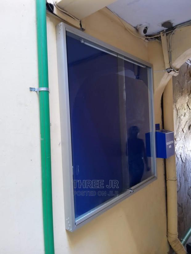 Glass Sliding Noticeboards With Locks Easy to Pin Notices