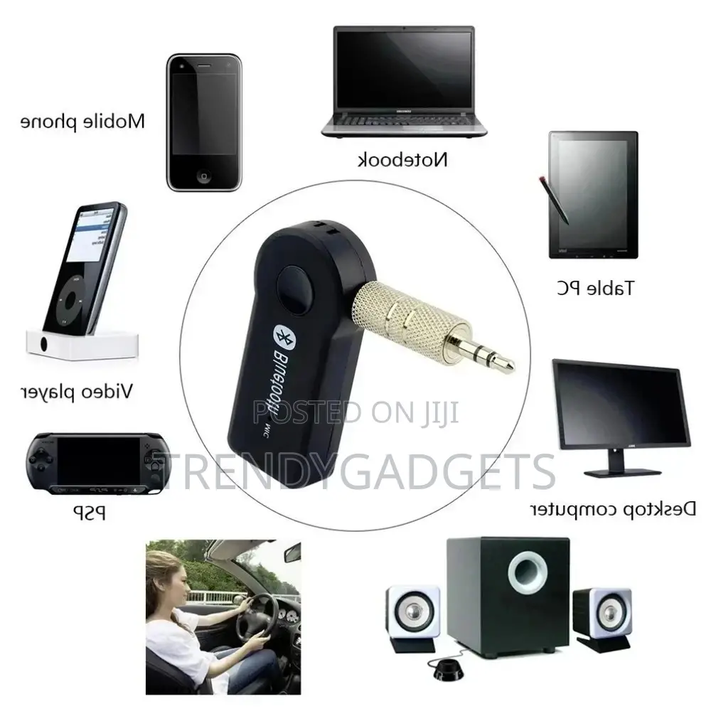 3.5mm Audio Bluetooth Auxiliary Adapter for Speakers, Car