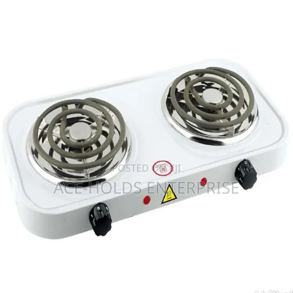 Double Burner Cooker Electric Coil With Autoignition.