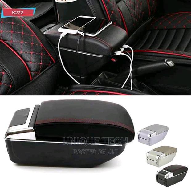 Universal Car Armrest Box Black/Red