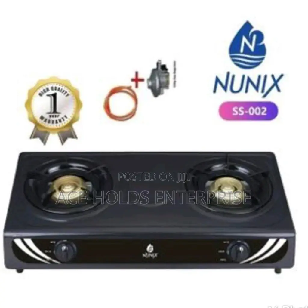 Double 2 Burner Complete Nunix Cooker+Pipe+Regulator.