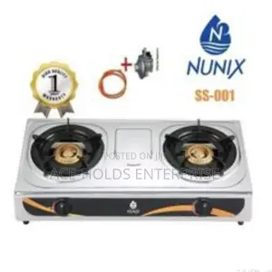 Stainless Steel Double 2 Burner Nunix Cooker+Regulator+Pipe.