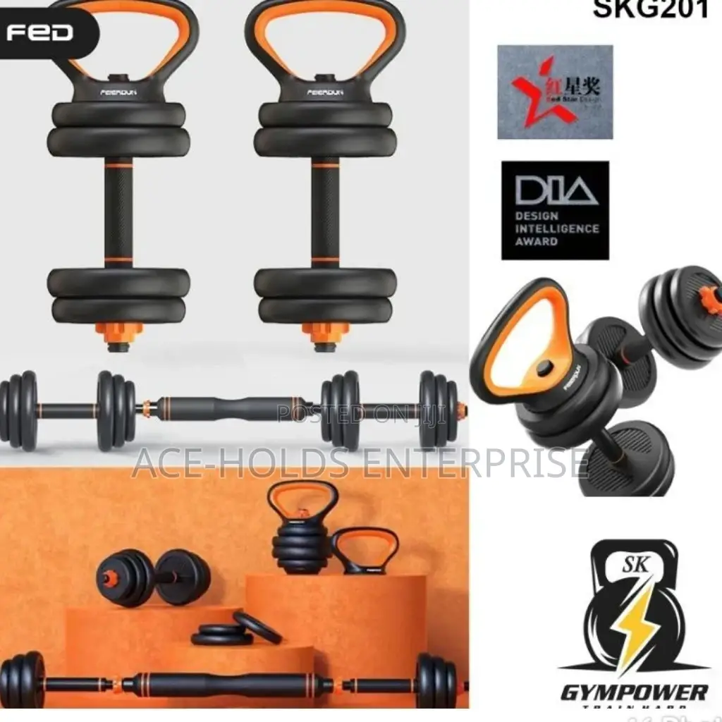 6 in 1 50kgs Kettlebell With Bar Barbell