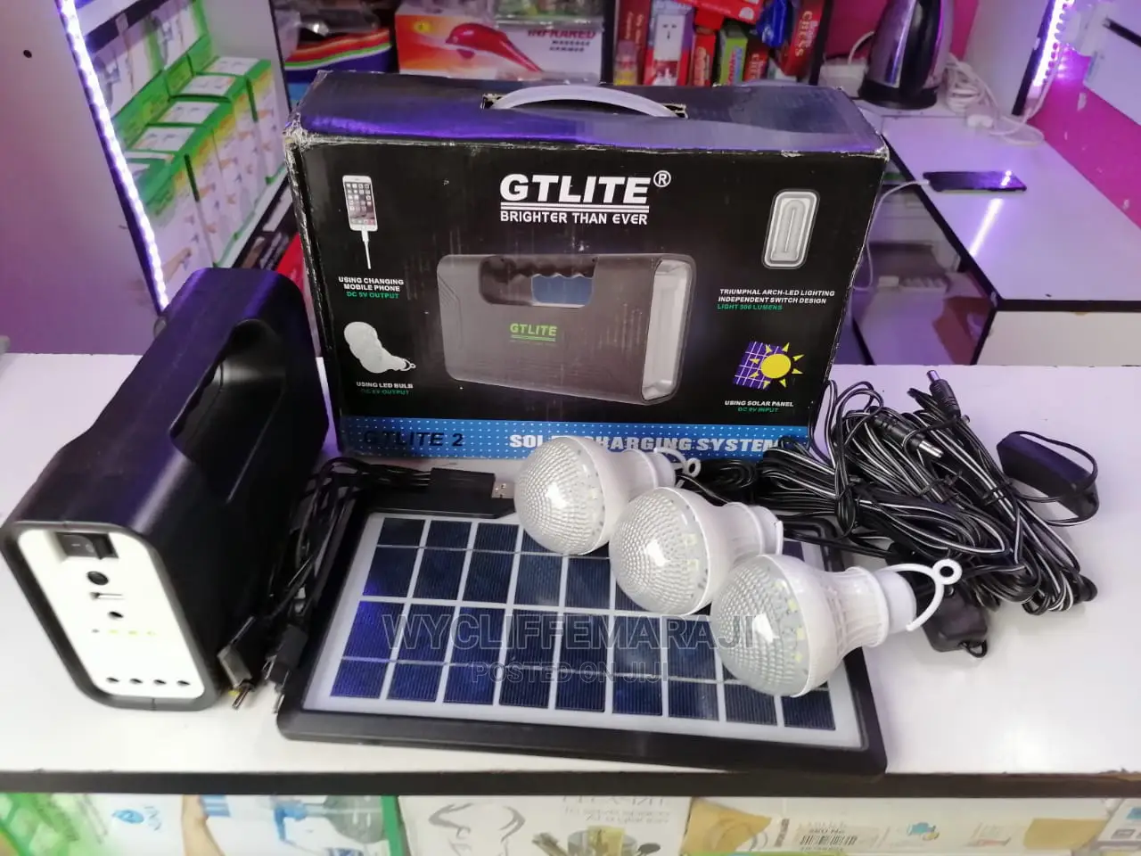 Gdl 8006 A Solar Lighting System With 3 Bulbs