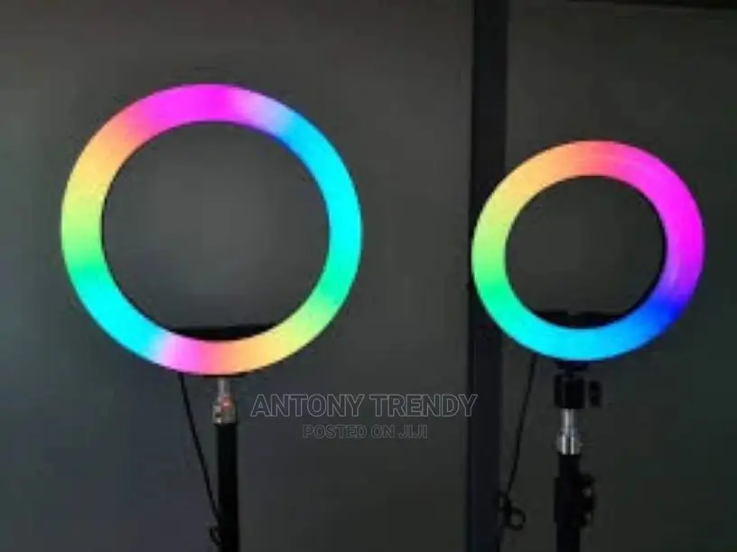 MJ33 33cm 13-Inch RGB LED Ring Light With Phone Clip Phone V