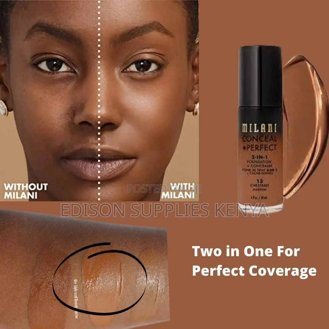 Milani 2in 1 Concealer Foundation for Full Coverage Chesnut