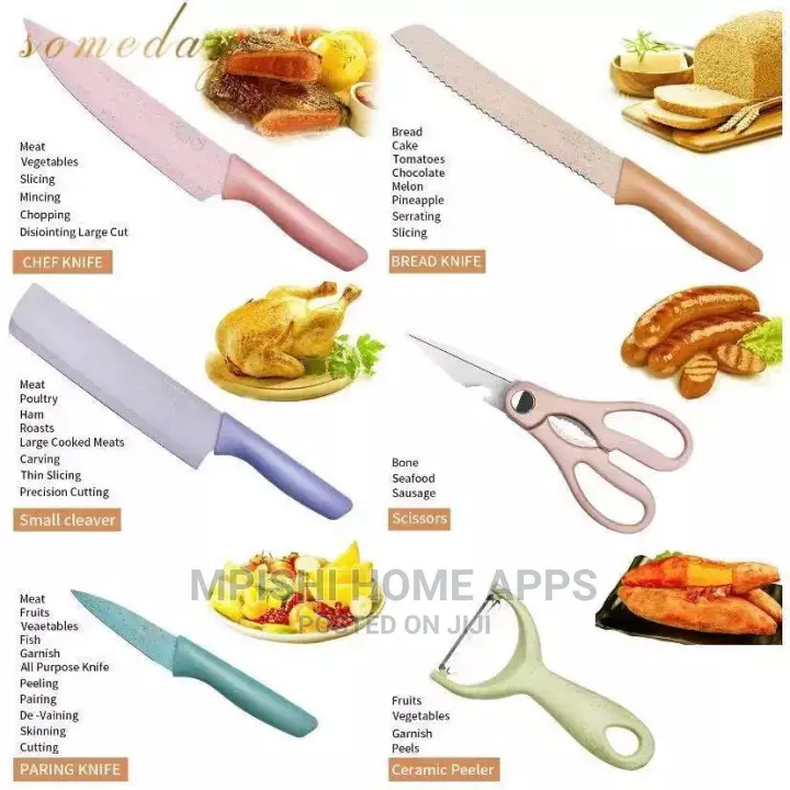 7pcs Knife Sets With Chop Board