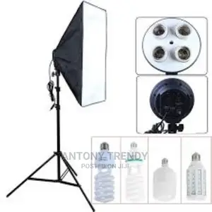 Photo Video Studio Lighting Kit 4-Socket E27 Lamp Holder Sof