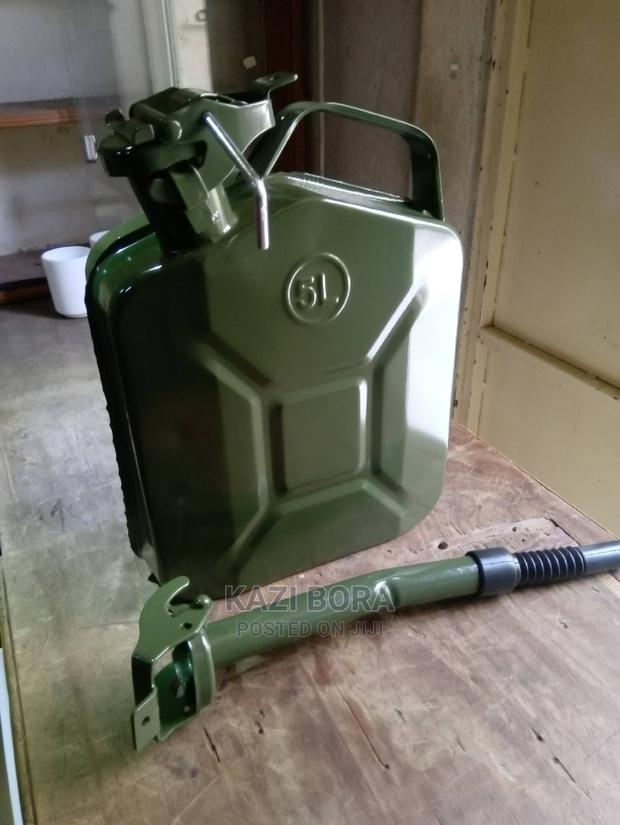 5ltr Steel Fuel Jerry Cans With Spout - thumbnail 2
