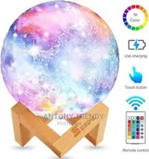 , GDPETS Galaxy Lamp 16 Colors 3D Star Moon Light With Wood