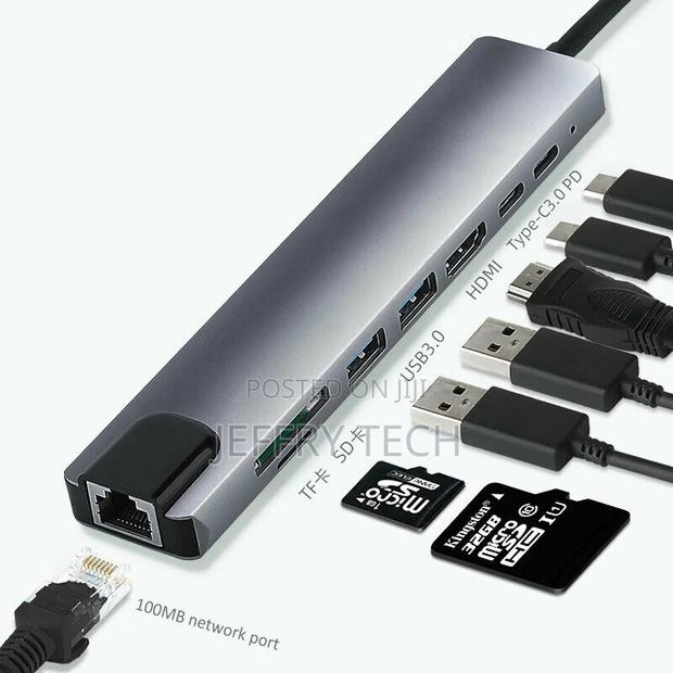 8 in 1 USB C Hub Macbook Pro Type C 4K HDMI Thunderbolt 3 Ad