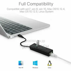 USB 3.1 to HUB 3 Port RJ45 Gigabit Ethernet Adapter 3.0 US