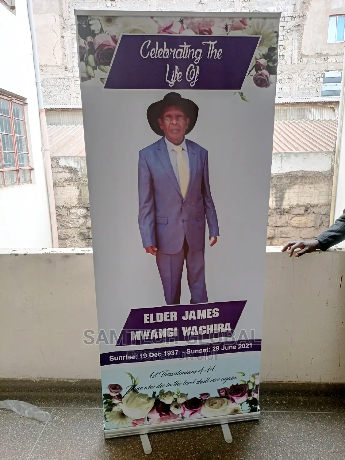 Narrow Base Roll Up Banner for Funeral Printing