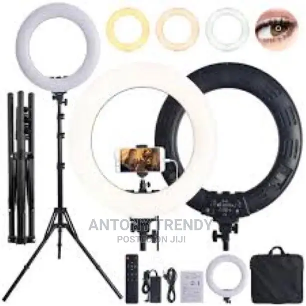 RL 18-Inch Selfie Ring Light With Phone Holder and 2.4G Remo
