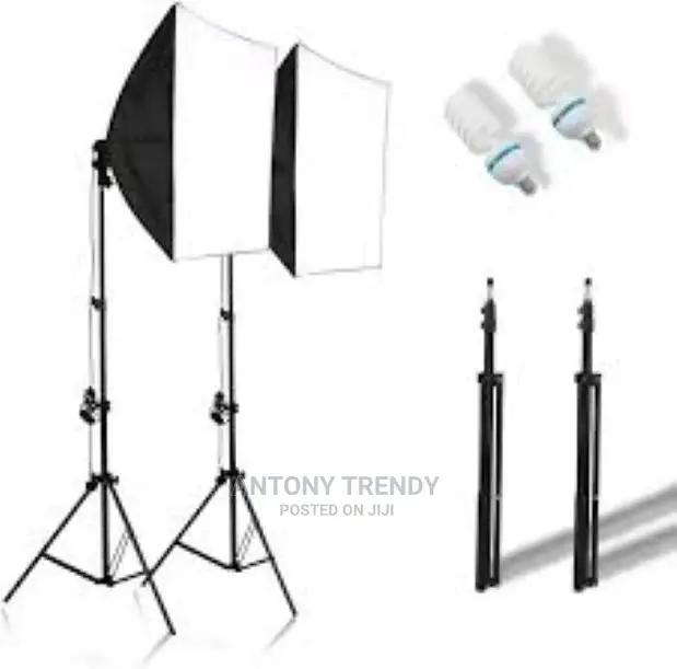 Photo Studio Diffuser 50*70cm Softbox E27 4 Lamp Holder Cont