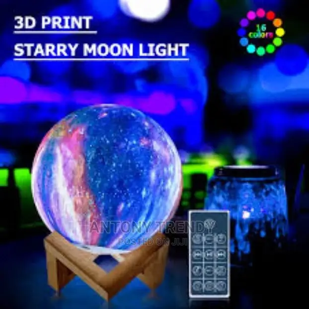 Excellentmono Living, Galaxy Moon Lamp,16 Colors 3D Galaxy