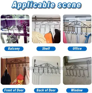 7 Hooks Metallic Hanger Over the Door