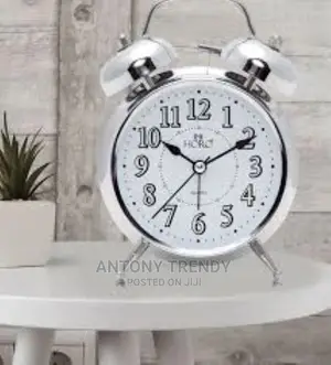 Silvery Shinning Clock Classic Vintage Alarm Clock Electroni