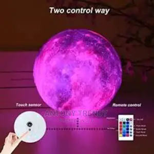 16 Couleurs 3D Impression Lune Lampe Rechargeable Galaxie