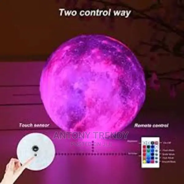 16 Couleurs 3D Impression Lune Lampe Rechargeable Galaxie