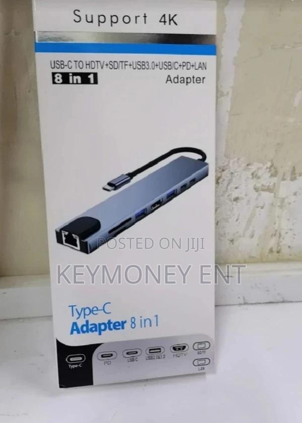 8-in-1 USB-C Adapter Type-C Hub With USB3.0 X 2 + HDMI + VGA