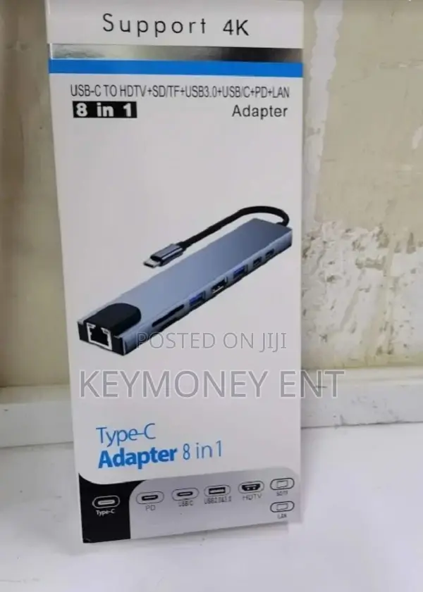 8-in-1 USB-C Adapter Type-C Hub With USB3.0 X 2 + HDMI + VGA