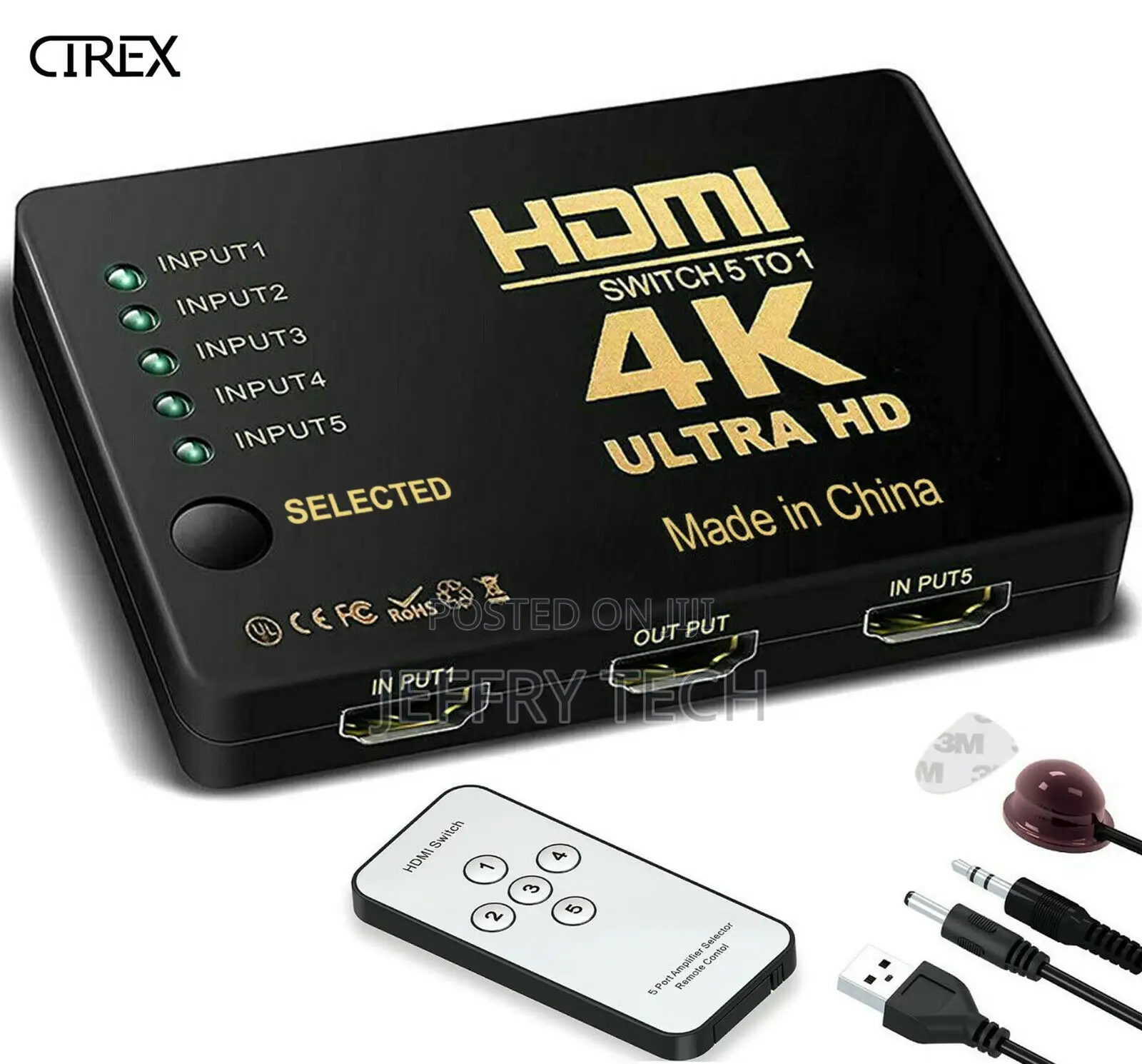 5 Way 4K Ultra HD HDMI Switch Splitter HDTV Auto 5 Port IN 1