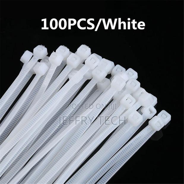 100pcs 2.5x150mm Pack White Nylon Plastic Locking Cable Ties - thumbnail 2