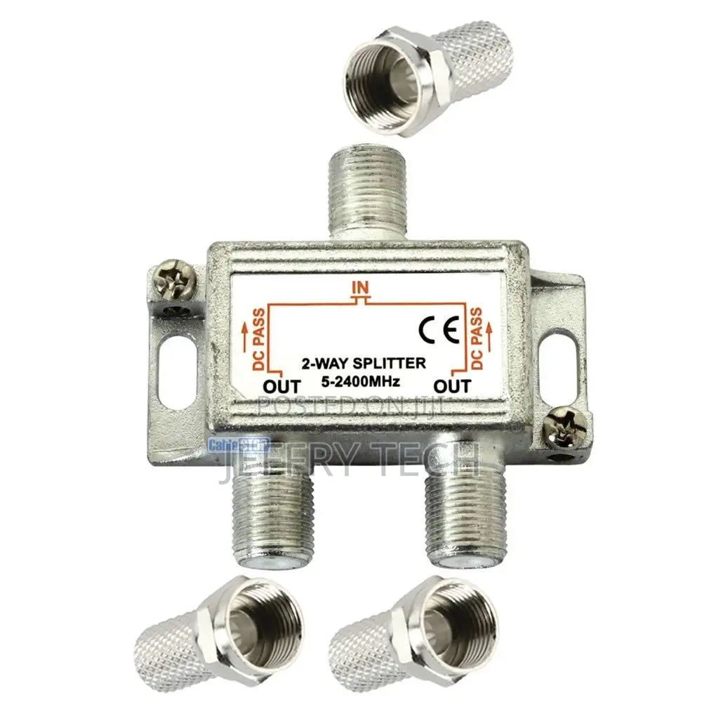 2 Way Digital TV 5-2400mhz Aerial Sat Freeview F Plug Coax S
